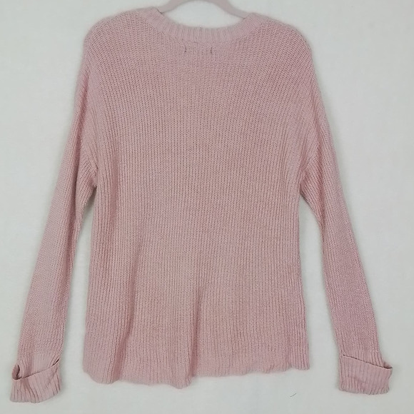 American Eagle Cotton Blend Knit Sweater Size Medium in Pink - Picture 2 of 12